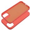 Husa Apple iPhone 15 Pro Max, Luxury Silicone, catifea in interior, rosu piersica