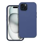 Husa Apple iPhone 15, Luxury Silicone, catifea in interior, albastru inchis