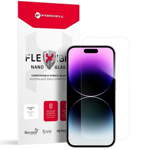 Folie Apple iPhone 15 Plus, Flexible Nano Glass, hibrid sticla + plastic, antibacteriana