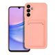 Husa protectie Samsung Galaxy A15, Card Case, buzunar pentru carduri/cartele, roz pal