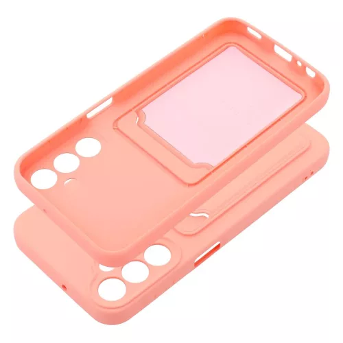 Husa protectie Samsung Galaxy A15, Card Case, buzunar pentru carduri/cartele, roz pal