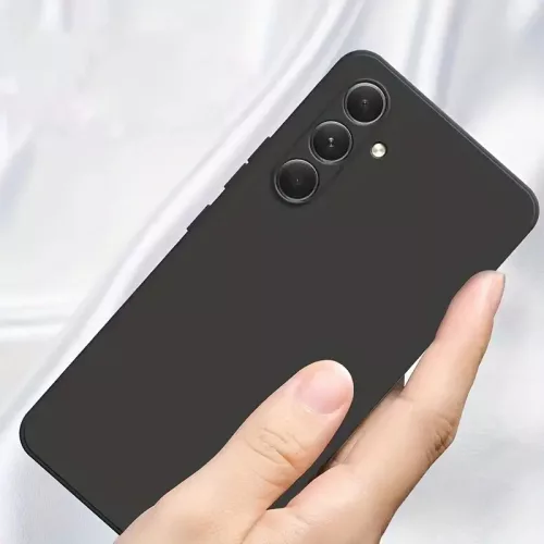 Husa Samsung Galaxy A25 5G, Luxury Silicone, protectie camera, catifea in interior, neagra