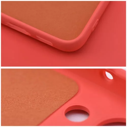Husa Samsung Galaxy S23 FE, Luxury Silicone, protectie camera, catifea in interior, rosu piersica