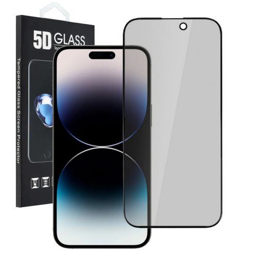 Folie de sticla Apple iPhone 15 Pro, Full Glue Privacy, margini negre
