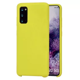   Husa protectie MySafe Silic pentru Apple iPhone 12 Mini, catifea in interior, galben