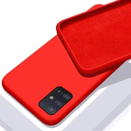 Husa Samsung Galaxy A72 4G/5G, Luxury Silicone, catifea in interior, rosie