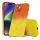 Husa Apple iPhone 12 Pro Max, Magsafe Ombre Silicone, geam protectie camere, portocaliu/galben