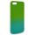 Husa Apple iPhone 7/8/SE2, Luxury Ombre Silicone, catifea in interior, verde/albastru