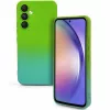 Husa Samsung Galaxy A32 5G, Luxury Ombre Silicone, catifea in interior, protectie camere, verde/albastru