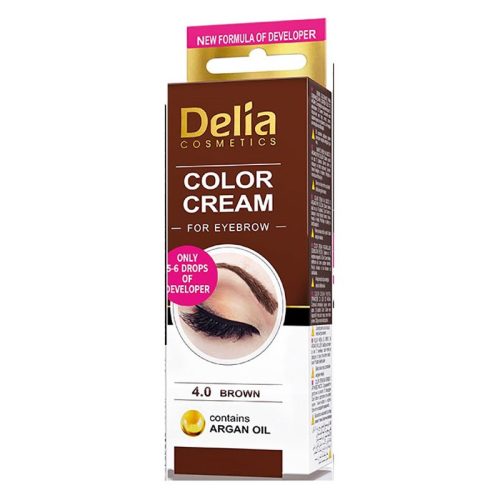 Vopsea sprancene Delia Cosmetics cu ulei de argan, 4.0 brown