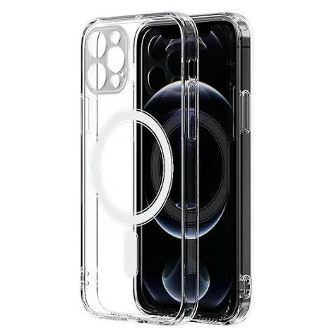 Husa de protectie Apple iPhone 14, compatibila MagSafe, protectie camere, transparenta