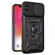 Husa Apple iPhone X/XS, Camshield Armor, inel sustinere, protectie camera, neagra