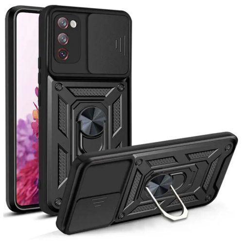 Husa Samsung Galaxy S20 FE, Camshield Armor, inel sustinere, protectie camera, neagra