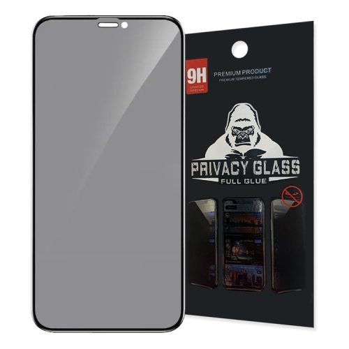 Folie de sticla Apple iPhone 14 Pro Max, Full Glue Privacy, margini negre