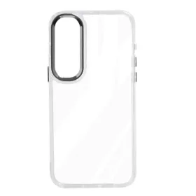  Husa de protectie Samsung Galaxy A35 5G, Metal Camera Defender, TPU si acryl, alba/argintie