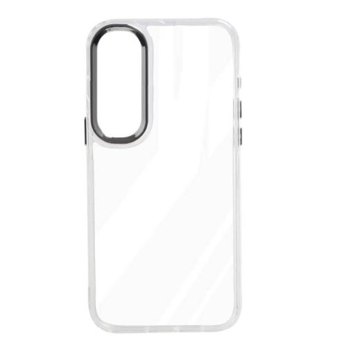 Husa de protectie Samsung Galaxy A35 5G, Metal Camera Defender, TPU si acryl, alba/argintie