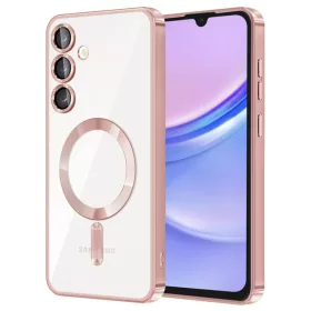   Husa Samsung Galaxy A35, Electroplating Magsafe TPU, protectie camera, rose gold