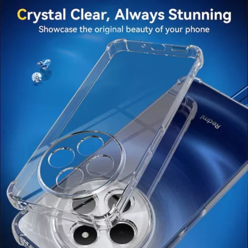 Husa Xiaomi Redmi 14C, TPU transparent, intarituri in colturi, grosime 1,5 mm