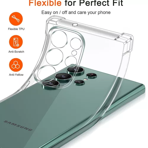 Husa Samsung Galaxy S25 Ultra, TPU transparent, intarituri in colturi, grosime 1,5 mm