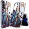 Husa protectie Samsung Galaxy A26, Gold Glam Feathers