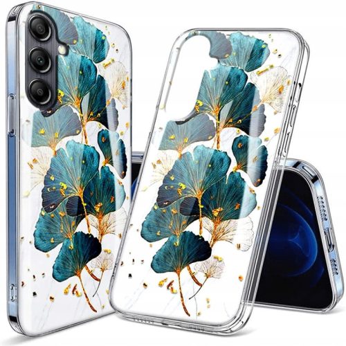 Husa protectie Samsung Galaxy A16, Gold Glam Leaves