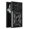 Husa Samsung Galaxy S25 Ultra, Camshield Armor, inel sustinere, protectie camera, neagra