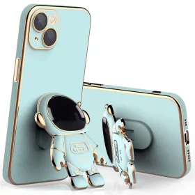   Husa Apple iPhone 14 Pro, Astronaut Case, protectie camera, functie stand expunere, albastru mint