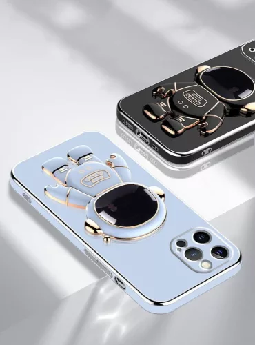 Husa Apple iPhone 14 Pro, Astronaut Case, protectie camera, functie stand expunere, albastra