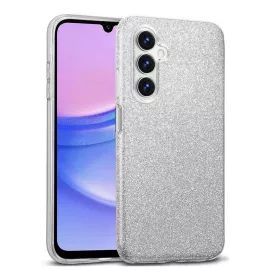 Husa protectie Samsung Galaxy A35, Luxury Glitter, argintie