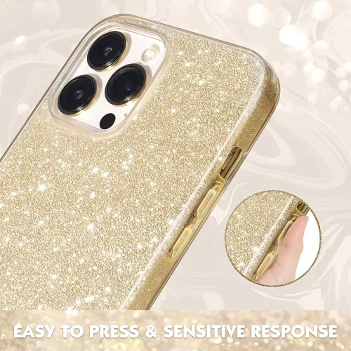 Husa protectie Samsung Galaxy A35, Luxury Glitter, aurie