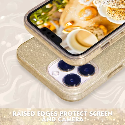 Husa protectie Samsung Galaxy A35, Luxury Glitter, aurie