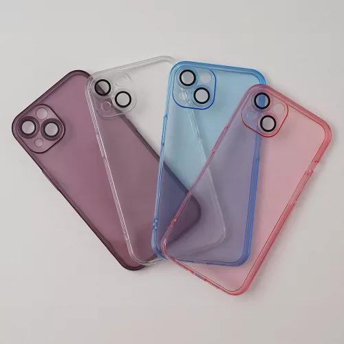 Husa Samsung Galaxy A05s, Slim Color, TPU albastru transparent, protectie camere