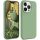 Husa Apple iPhone 15 Pro, Luxury Silicone, catifea in interior, verde maslina