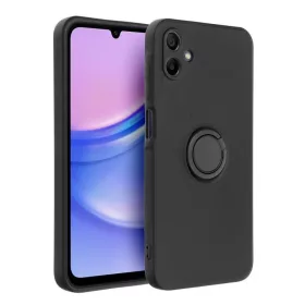  Husa Samsung Galaxy A05, Ring Silicone, inel rotativ, catifea in interior, neagra