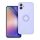 Husa Samsung Galaxy A05, Ring Silicone, inel rotativ, catifea in interior, mov lila