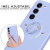 Husa Samsung Galaxy A05, Ring Silicone, inel rotativ, catifea in interior, mov lila