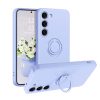 Husa Samsung Galaxy A05, Ring Silicone, inel rotativ, catifea in interior, mov lila