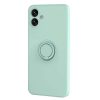 Husa Samsung Galaxy A05, Ring Silicone, inel rotativ, catifea in interior, verde pal
