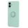 Husa Samsung Galaxy A05, Ring Silicone, inel rotativ, catifea in interior, verde pal