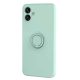 Husa Samsung Galaxy A05, Ring Silicone, inel rotativ, catifea in interior, verde pal