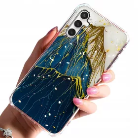 Husa protectie Samsung Galaxy A35, Gold Glam Mountain