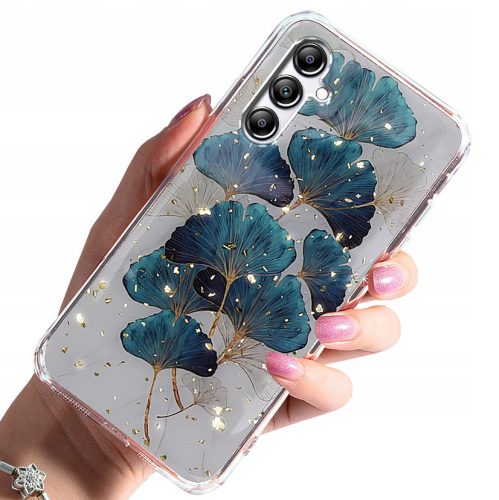 Husa protectie Samsung Galaxy A25, Gold Glam Leaves