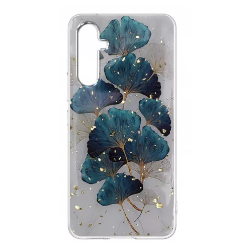 Husa protectie Samsung Galaxy A25, Gold Glam Leaves
