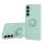 Husa Samsung Galaxy A05s, Ring Silicone, inel rotativ, catifea in interior, verde pal