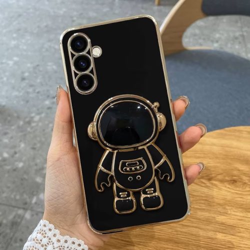 Husa Samsung Galaxy A15 4G/5G, Astronaut Case, protectie camera, functie stand expunere, neagra