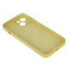Husa Apple iPhone 15, Ring Silicone, suport sustinere rotativ, catifea in interior, galbena