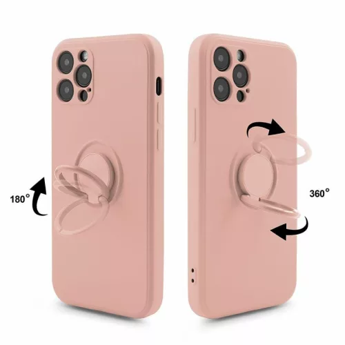 Husa Samsung Galaxy A15, Ring Silicone, inel rotativ, catifea in interior, galbena