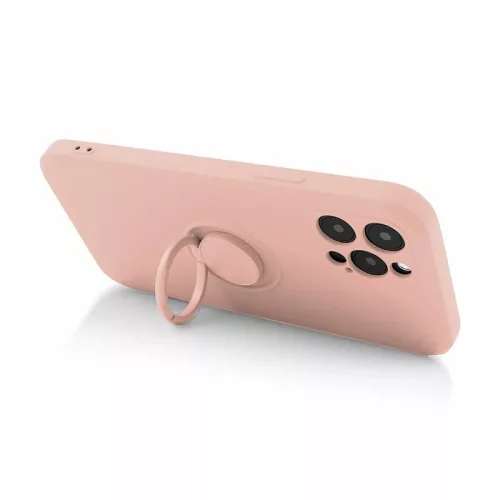 Husa Samsung Galaxy A25, Ring Silicone, inel rotativ, catifea in interior, galbena