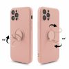 Husa Samsung Galaxy A35, Ring Silicone, inel rotativ, catifea in interior, galbena