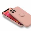 Husa Samsung Galaxy A25, Ring Silicone, inel rotativ, catifea in interior, roz pal